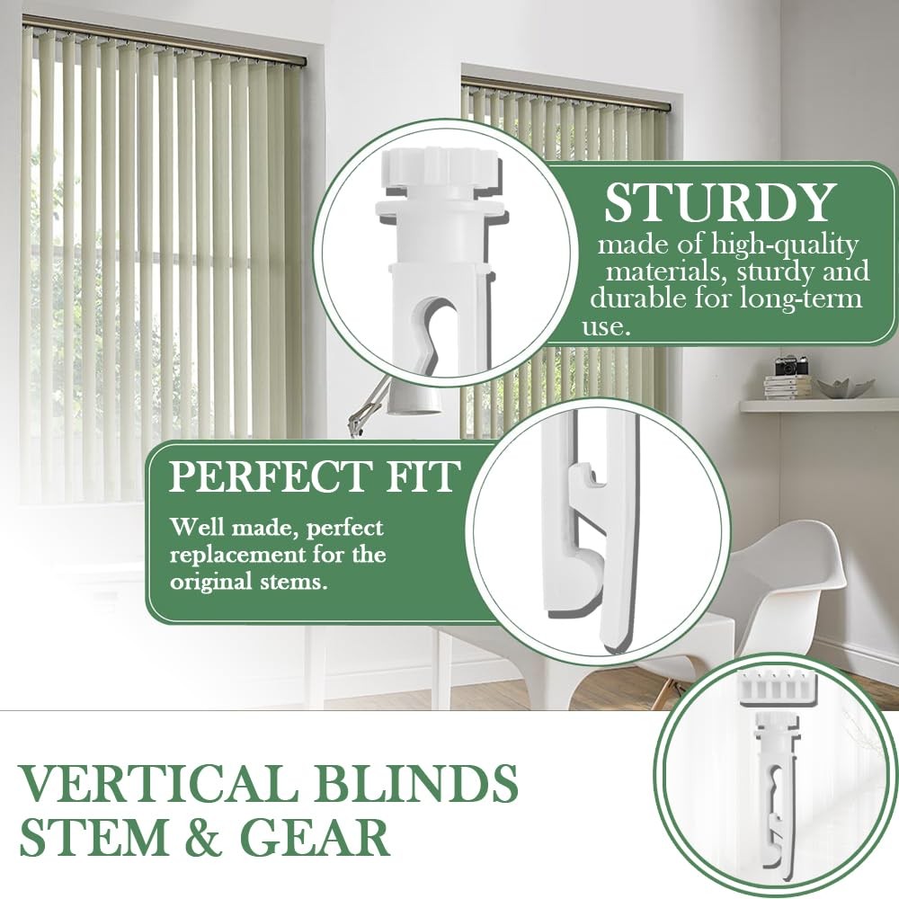 Vertical Blinds Replacement Stem and Gear Used Headrail, Carrier Stem Vertical