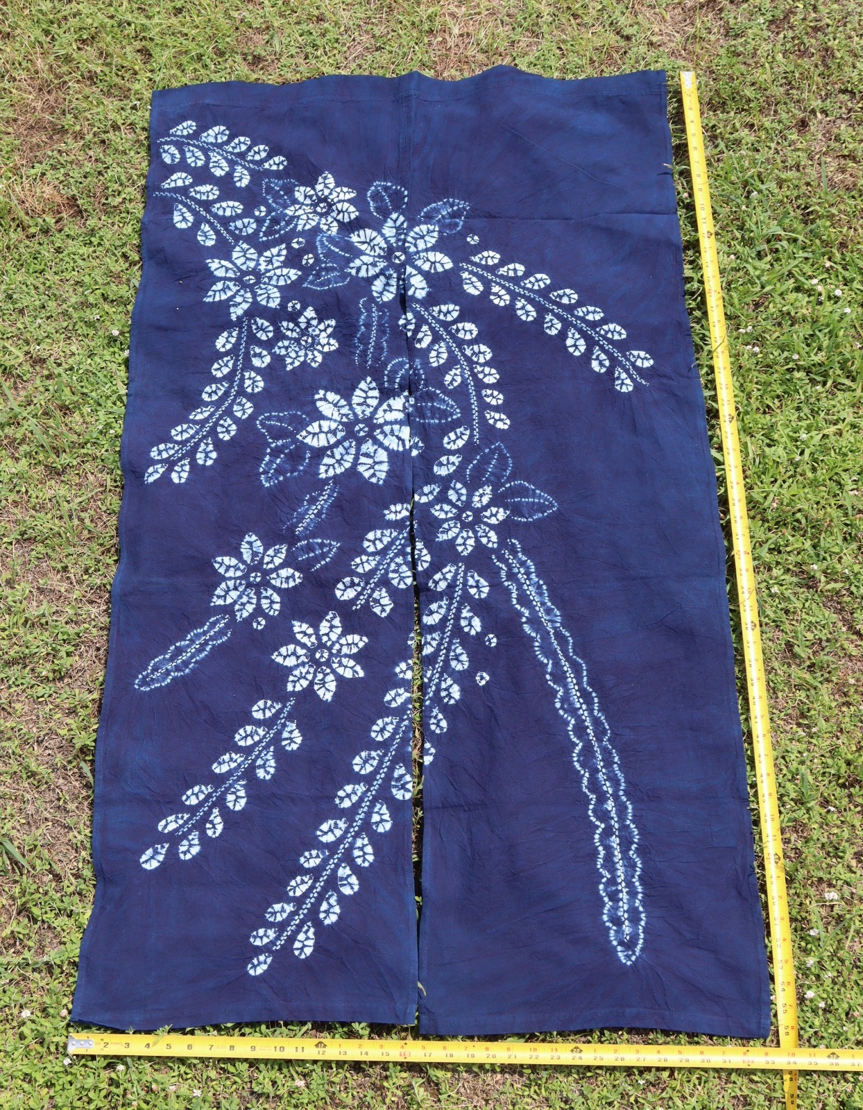 Vintage Japanese Shibori Noren Natural Tie-Dye Cotton Door Way Curtain