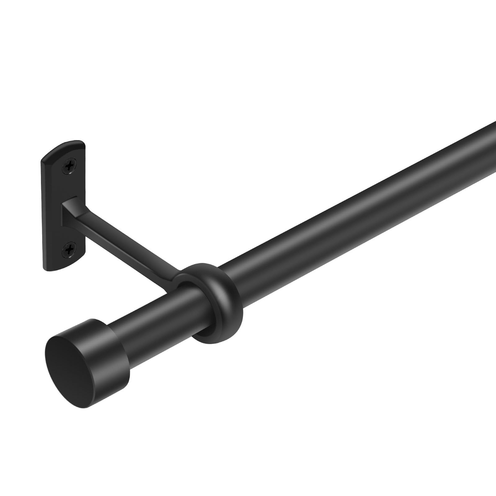 Matte Black Curtain Rods for Windows 32-240 Inches (2.5-20 Ft) Adjustable Hea…