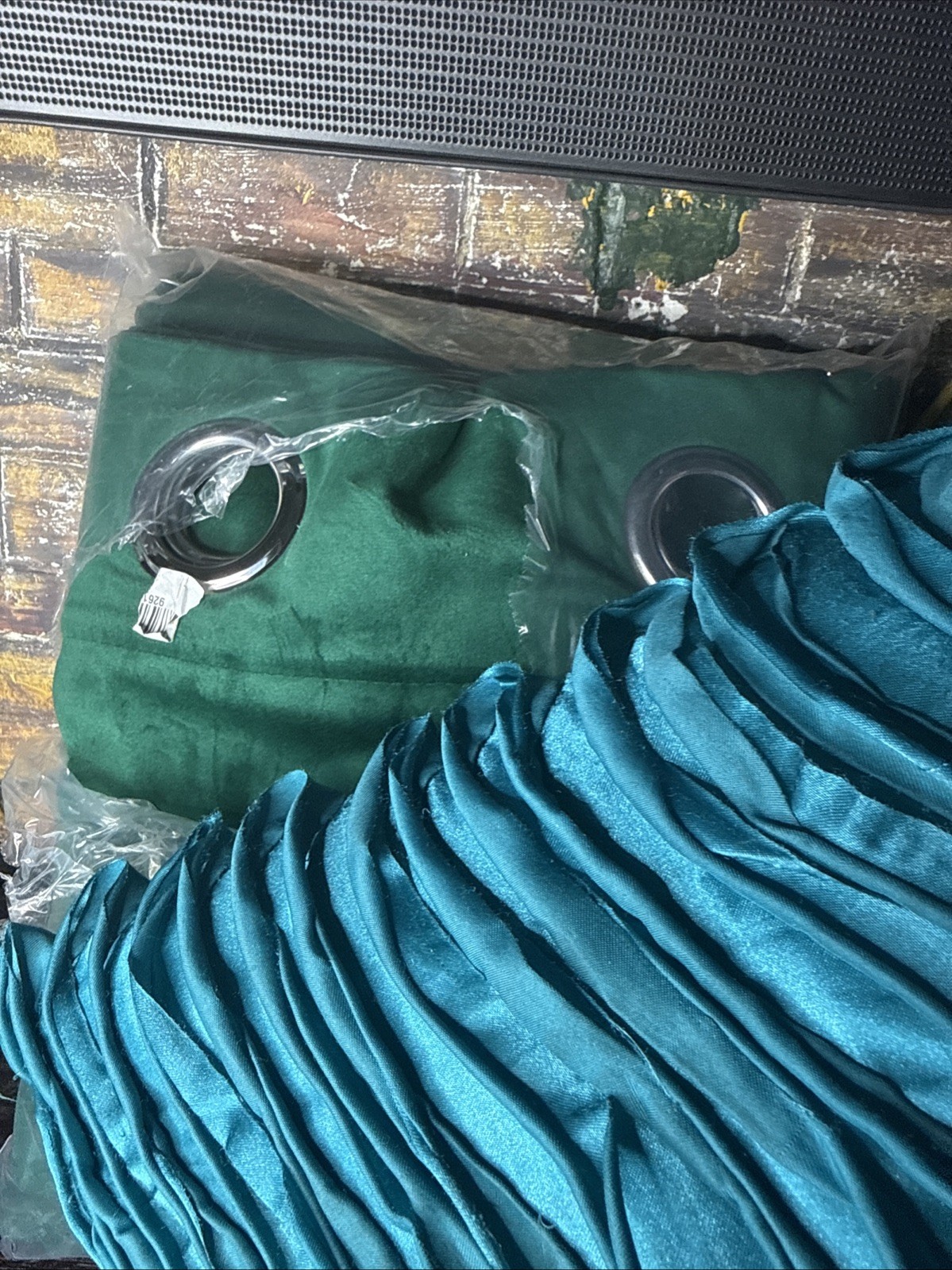 96in Long Velvet Curtains with Rod Hole 52″W x 96″L (Pack of 2) Emerald Green