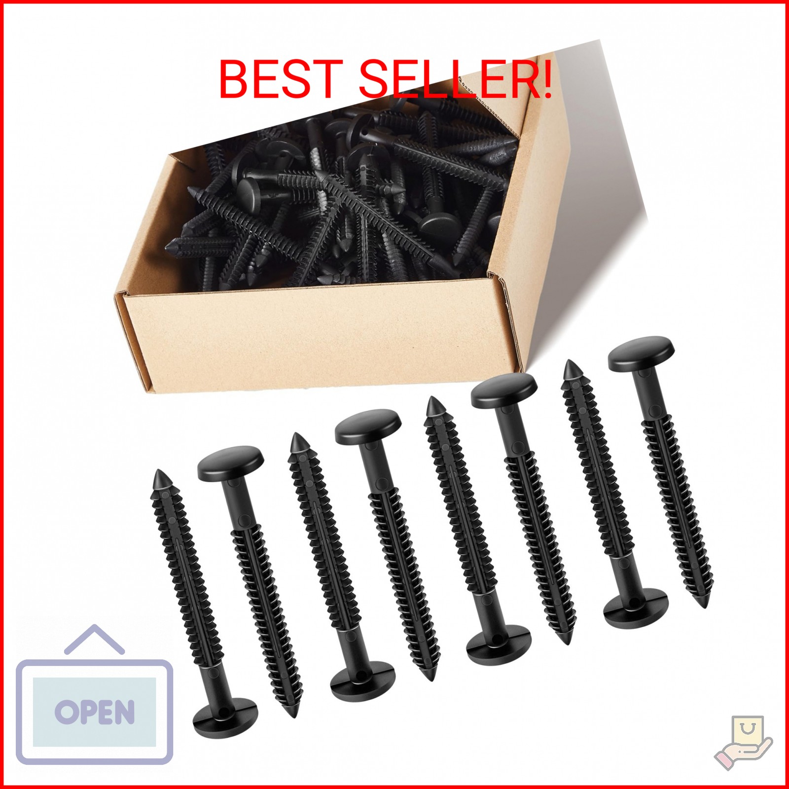 Blulu 60 Pcs 3 Inch Vinyl Shutter Fastener Window Panel Peg Lok Pin Pegs Screws