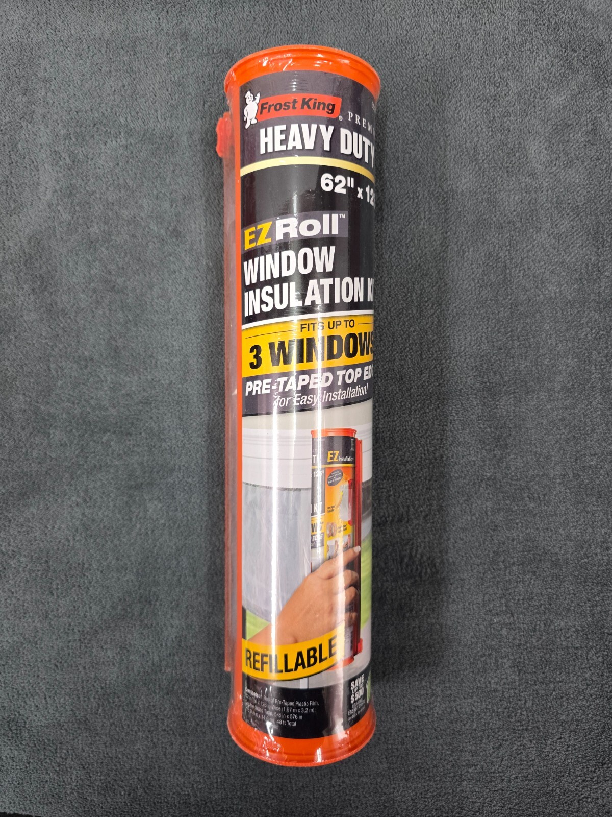 Frost King 126 in. W x 62 in. H Cylinder EZ Roll Dispenser Shrink Window Kit