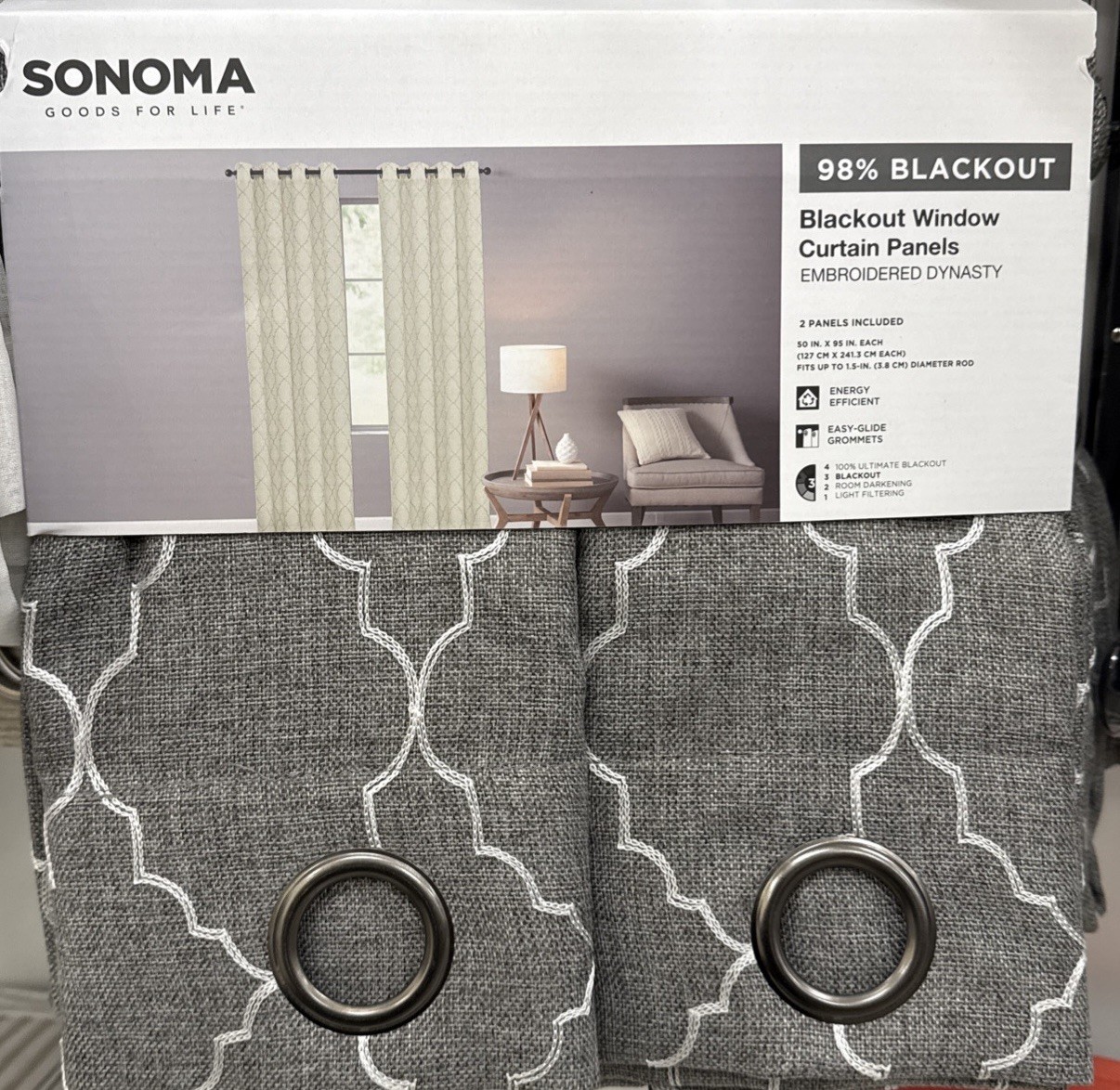 Sonoma Good For Life 98% Blackout Curtains 50”x95”