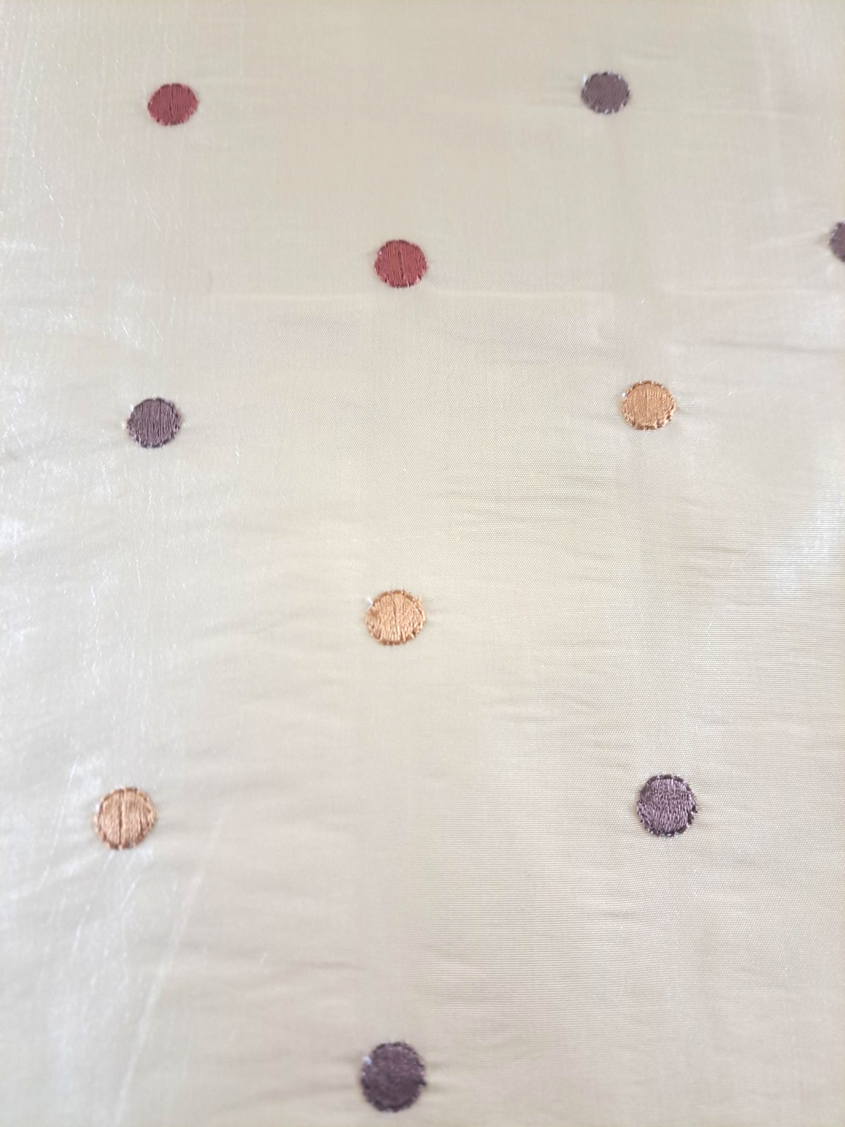NEW Pier 1 Polka Dot Curtain Panel Beige Warm Tones Raised Dots Modern 54×84