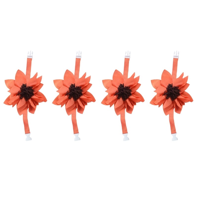 Pack of 4 Flower Design Curtain Holdbacks for Living Room Window Drape Tiebacks