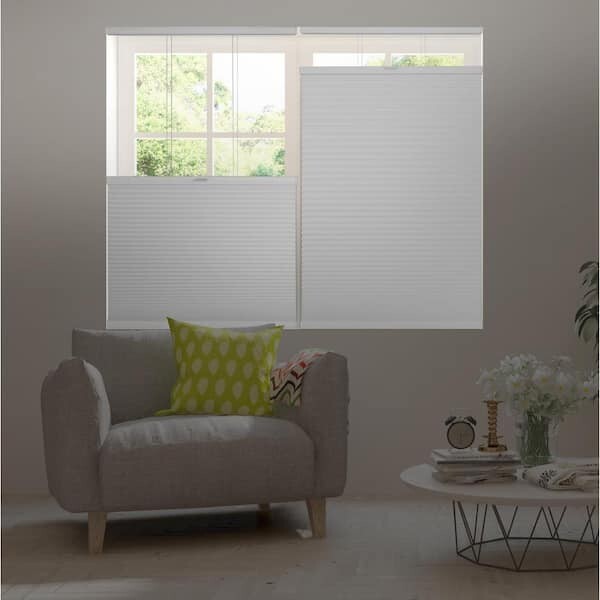 Custom Cut HDC Shadow White 9/16 in. Top Down Bottom Up Cordless Cellular Shade