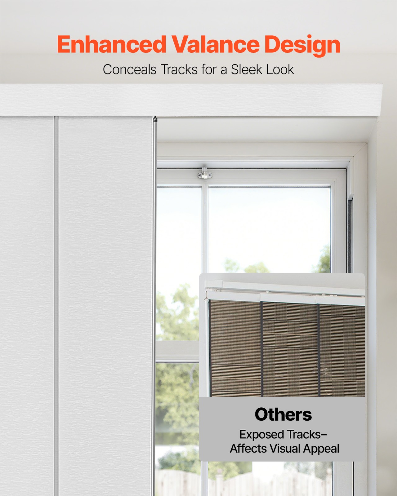 VEVOR Panel Track Blinds Extendable Track from 45.8 in to 86 in W Trimmable