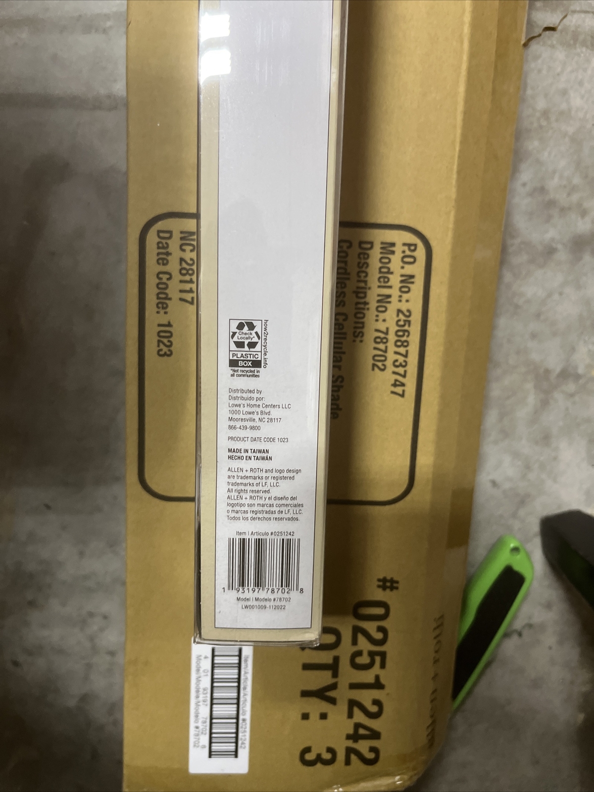 Allen + Roth 36 X 72 Light Filtering Cordless Cellular Shade