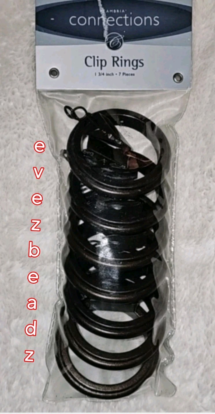EvezBeadz Metallic Metal Curtain Connections Rings Clips Window Treatments Craft