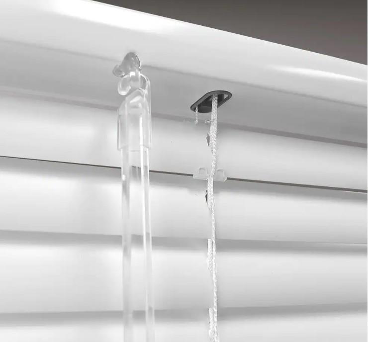White Cordless Blackout 1″ Vinyl Mini Blind for Window or Door 35″W x 72″L