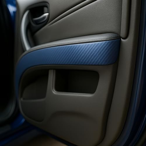 RockRose 3D Matte Navy Blue Carbon Fiber Vinyl Wrap – Self-Adhesive, Anti-Wrinkl