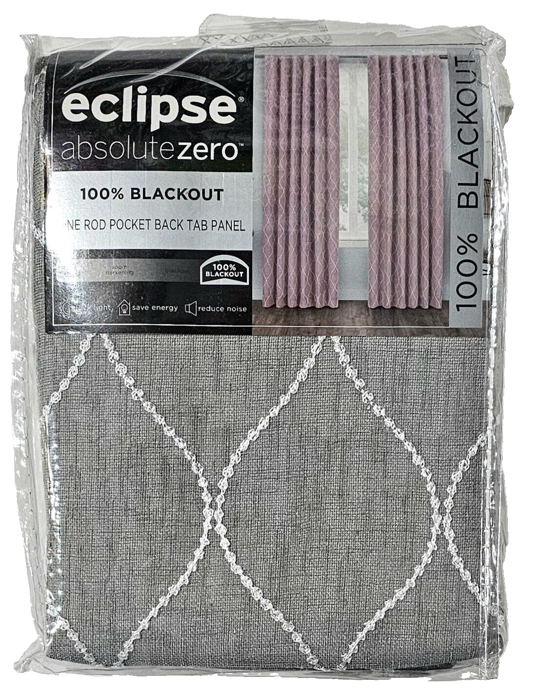 Eclipse Absolute Zero 100% Blackout Rod Pocket Back Tab Window Panel 50x63in