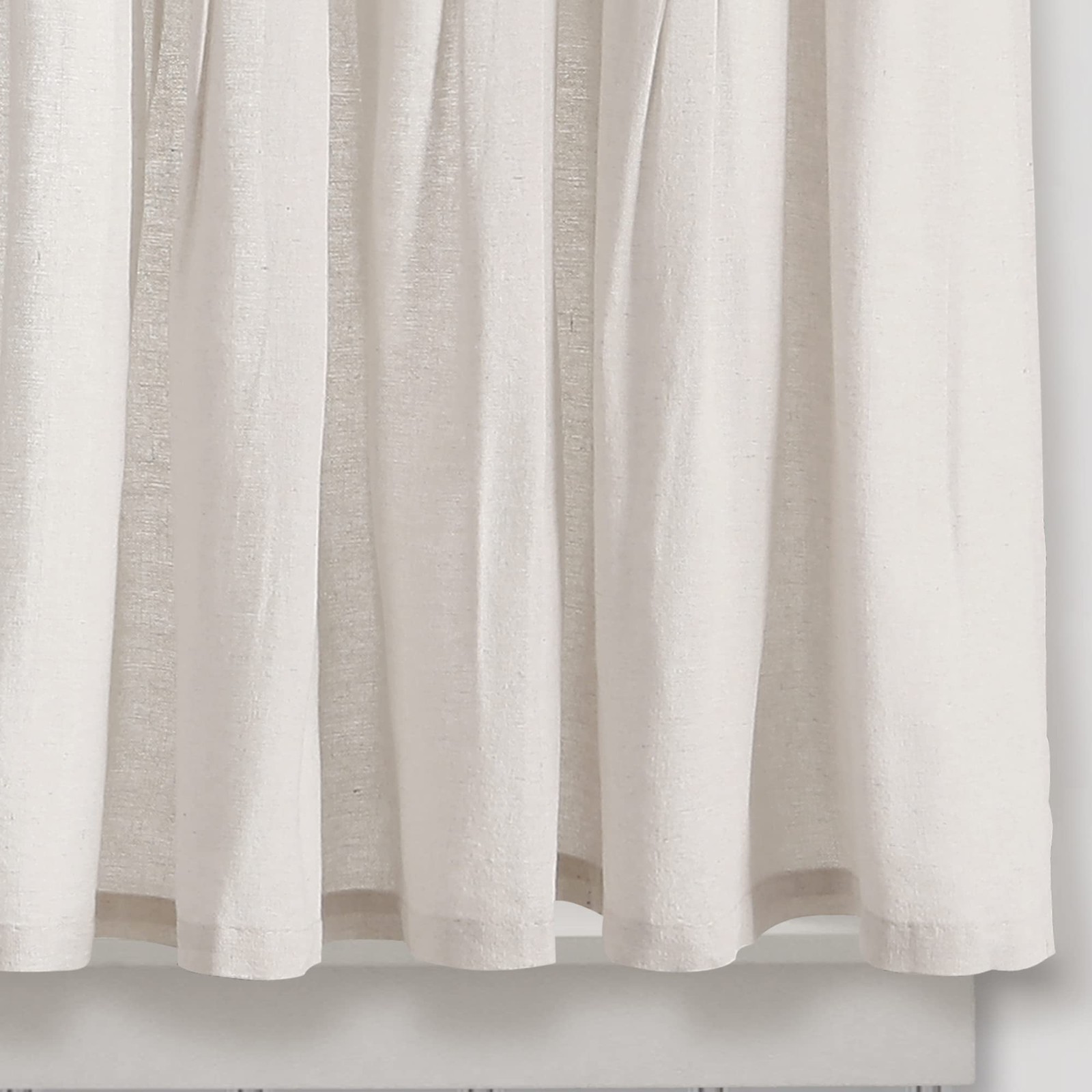 Linen Button Farmhouse Kitchen Tier Curtain Set Pair 29 W X 36 L L