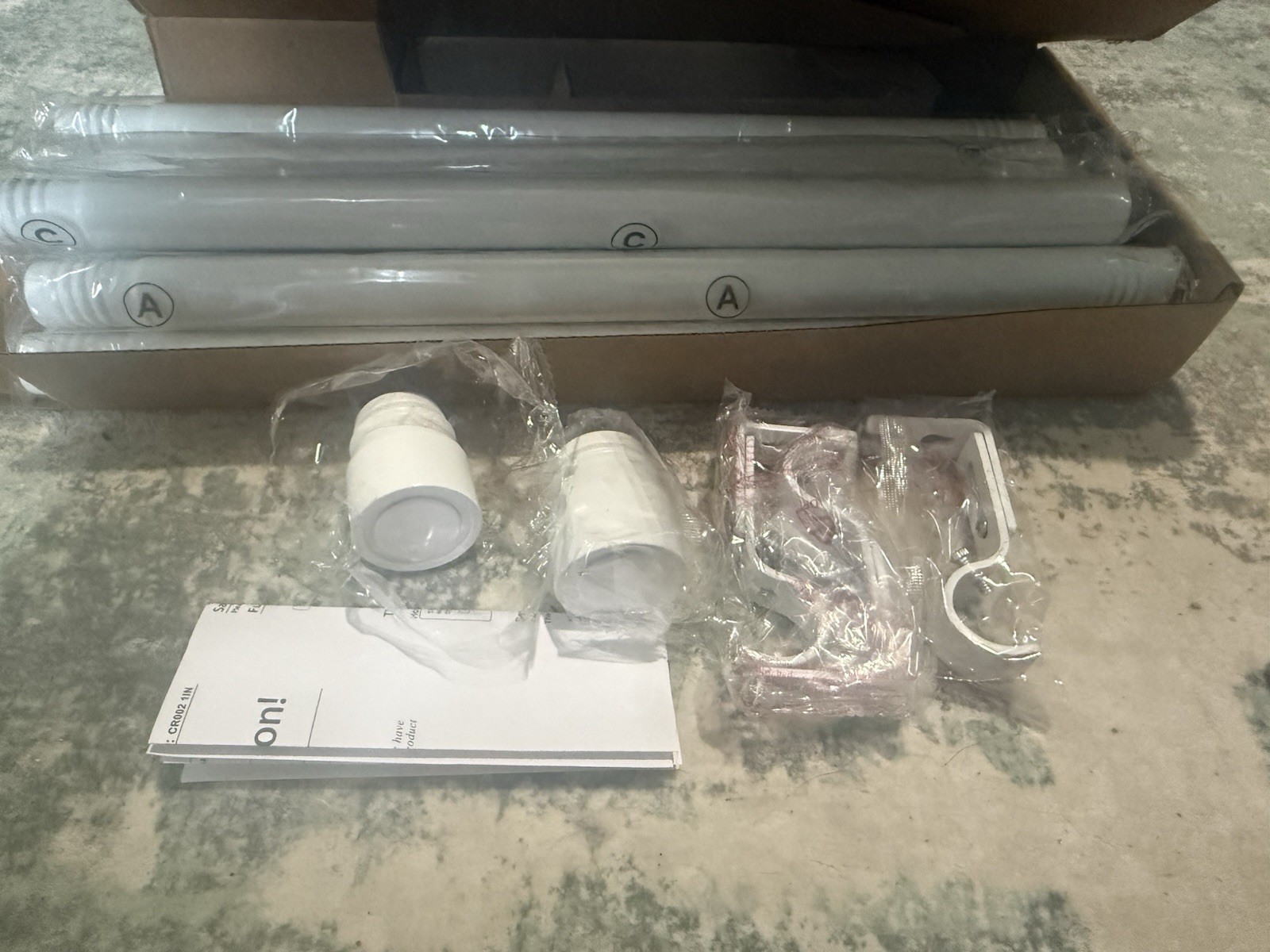 30-240” Adjustable 1” White Curtain Rod CR002 Heavy Duty- Complete, Open Box