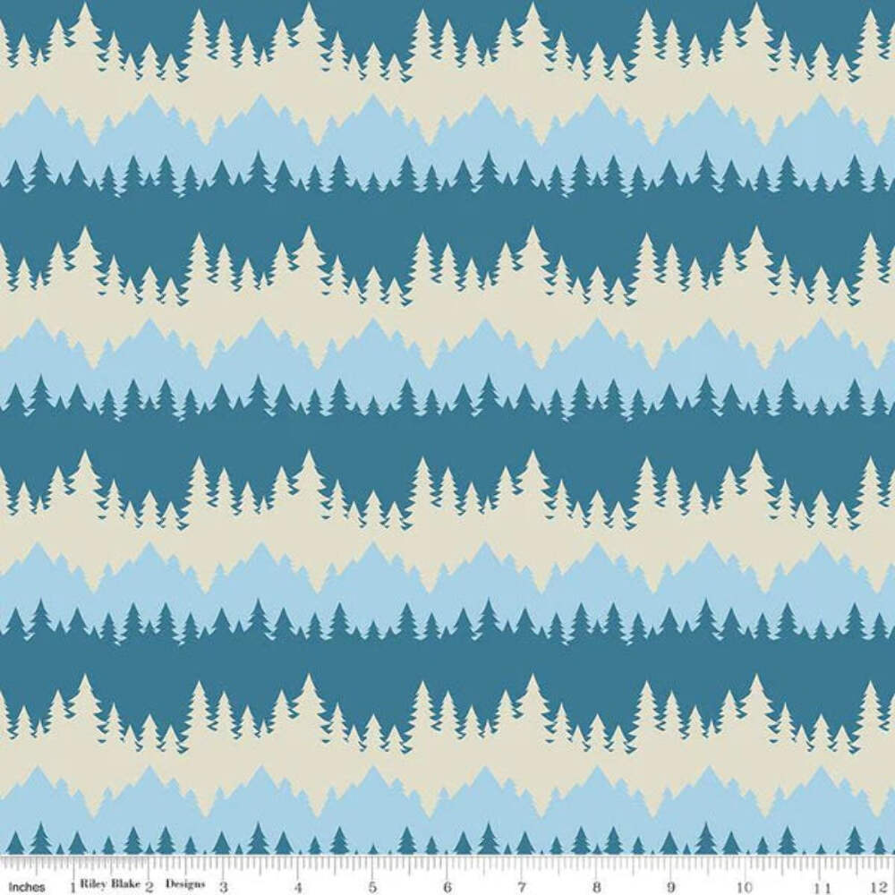 Handmade Valance or Curtain Panel Only You Smokey Bear Tree Stripe Cadet