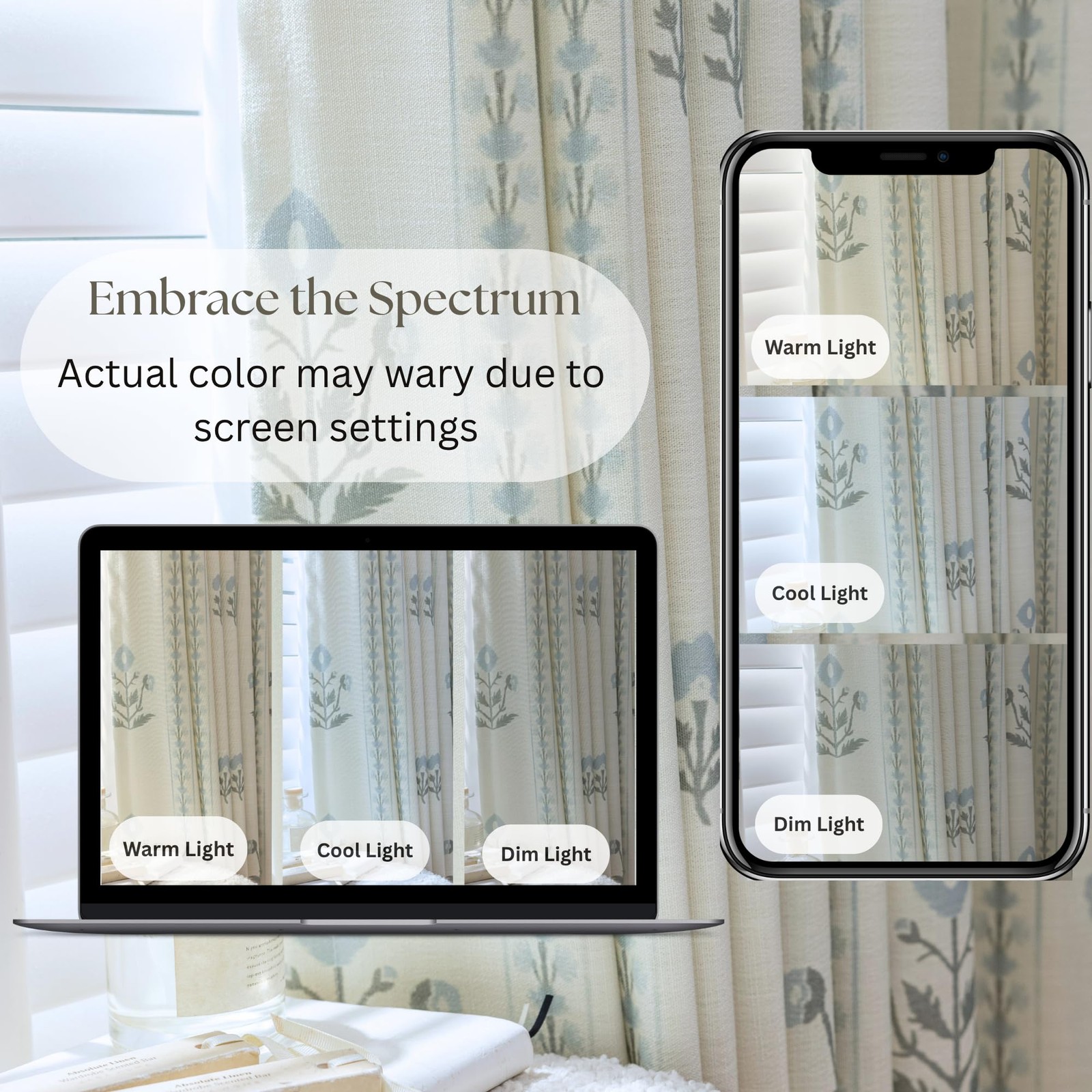 DrapePalette – Linen Blend Pinch Pleated Curtains 96 Inches Long for Living