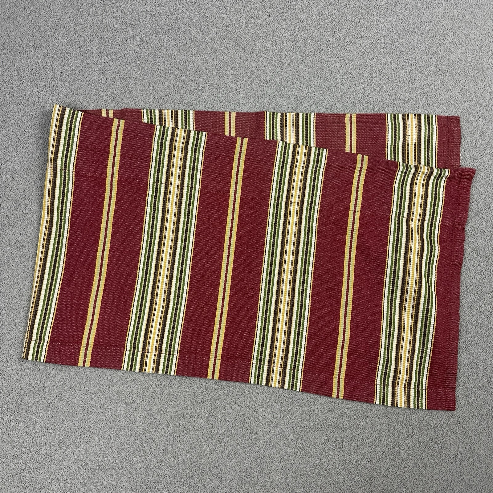 Pottery Barn Hudson Stripe Valance Curtain Red 42×12.5” Rod Pockets