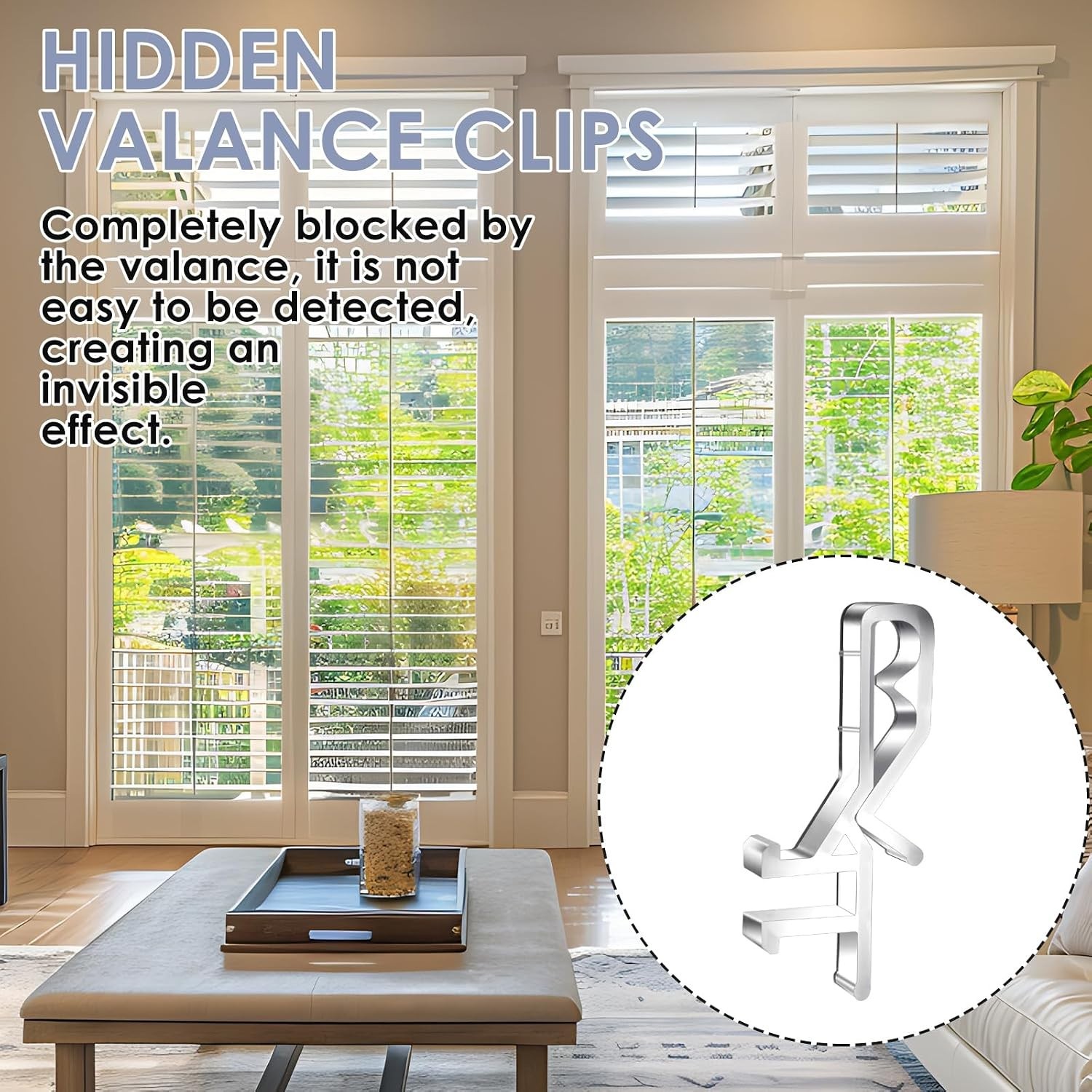 10pcs Valance Clips 1-7/8 Inches Window Blinds Hide Clip Clear Plastic Hide R…
