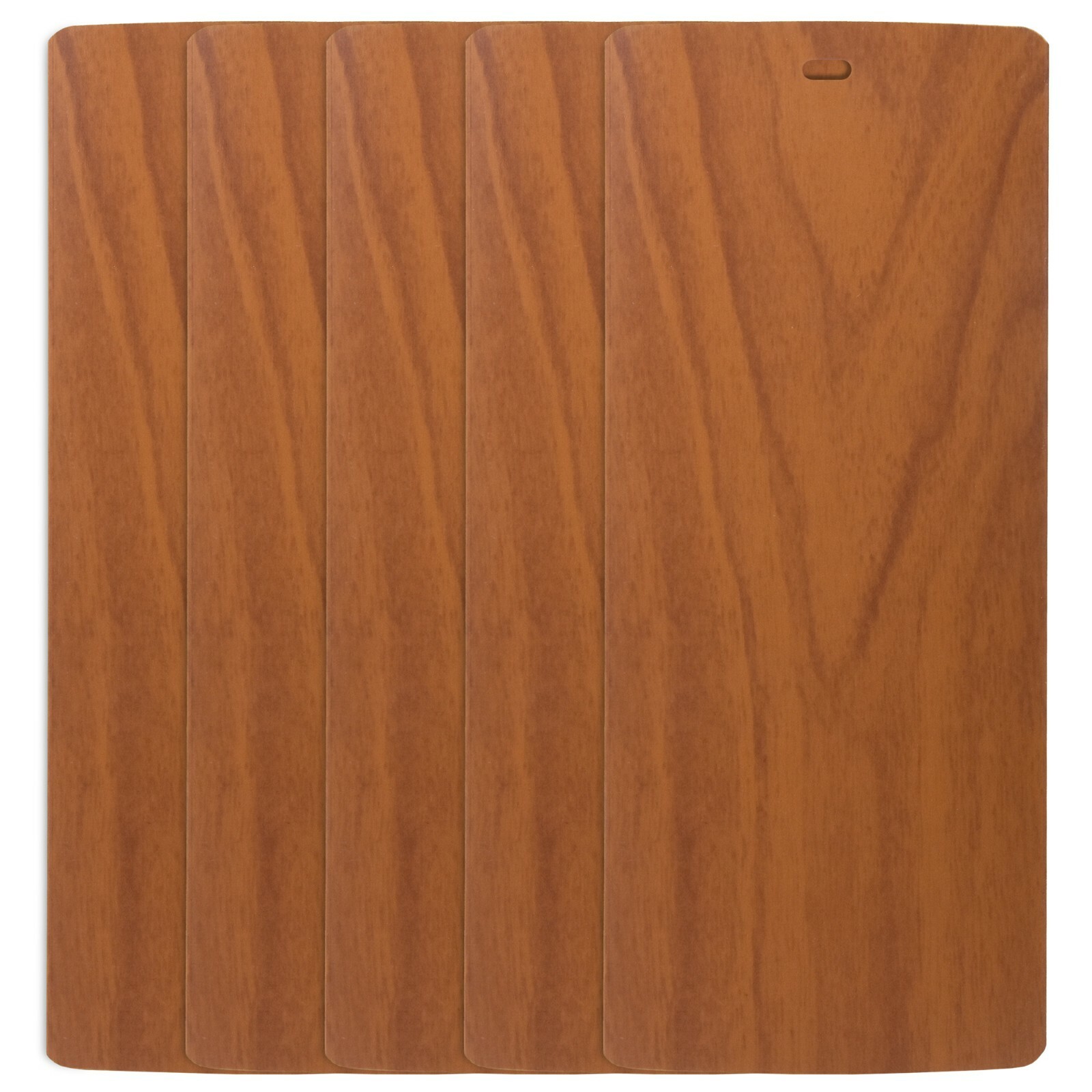 DALIX Wood Grain Vinyl Vertical Window Blinds Replacements 5 Pack Qty / Pecan