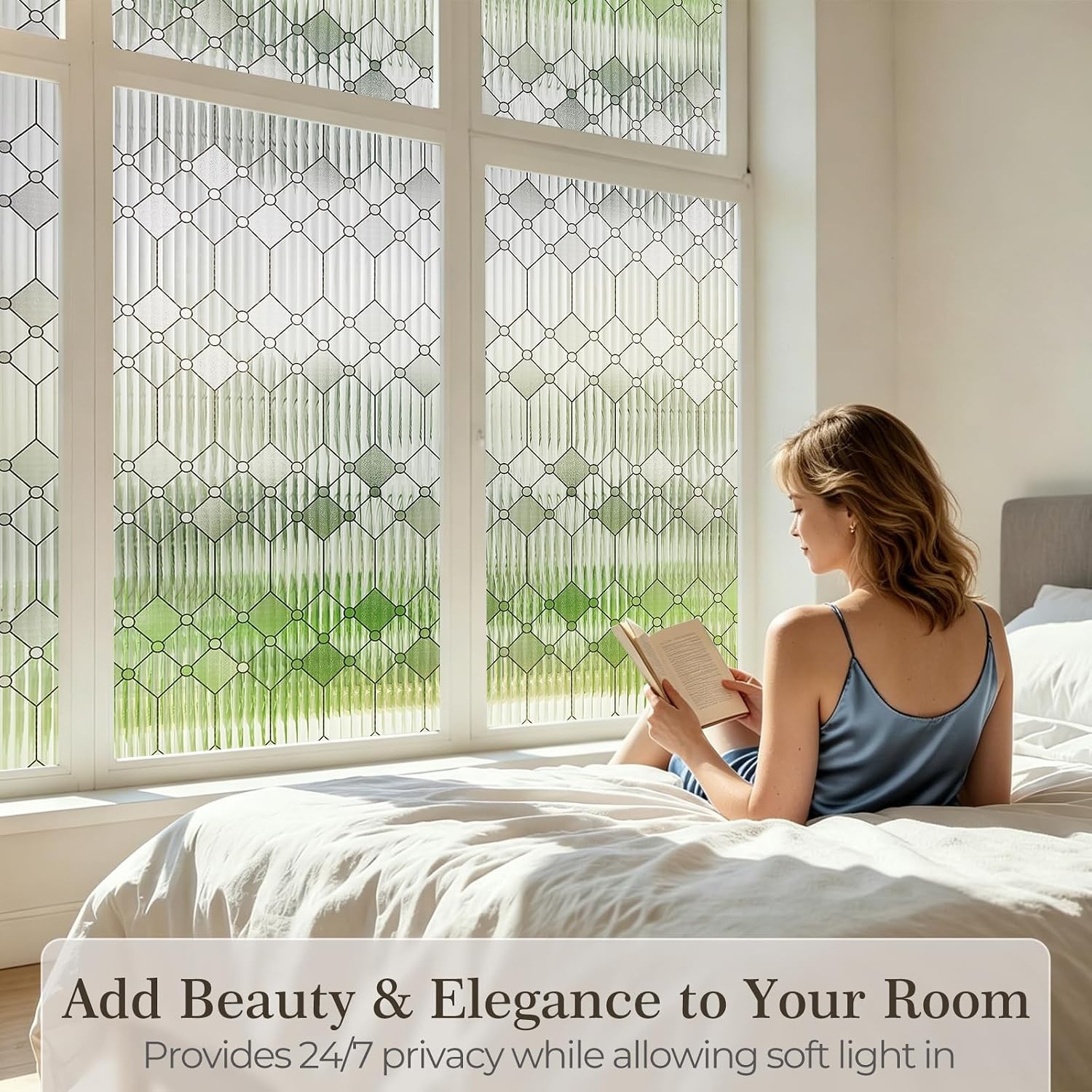 17.5 x 78.7 Inch Frosted Glass Window Film for Bedroom Front Door,Static Cling
