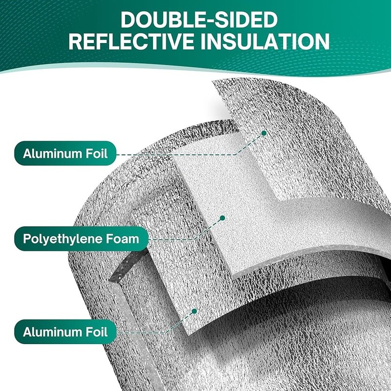 Reflective Window Insulation Kit Thermal Foil Tape Energy Efficient Heat Blocker