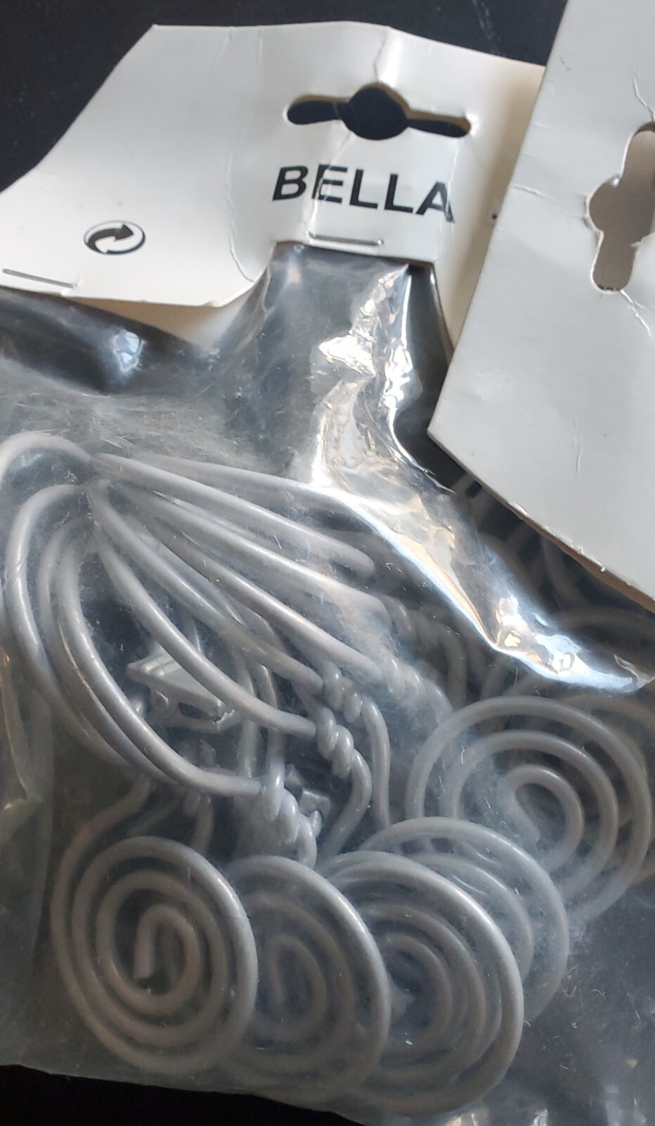 Factory Sealed – IKEA BELLA Curtain Hooks – Silver/Grey – Set of 10 x 2