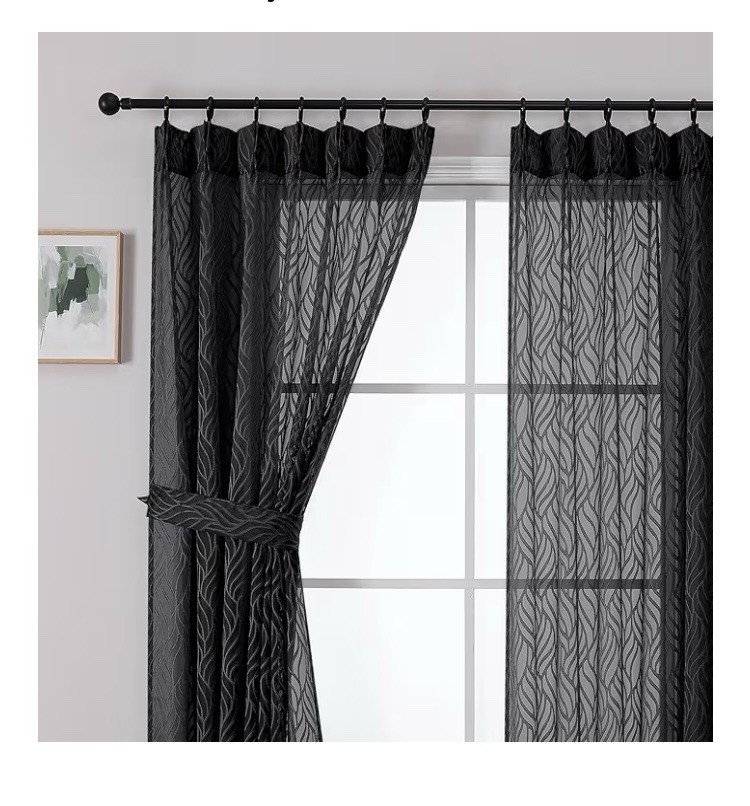 New OWENIE Max Pinch Pleated Sheer Curtains 54X96 Inch Length 2 Panels Set,black