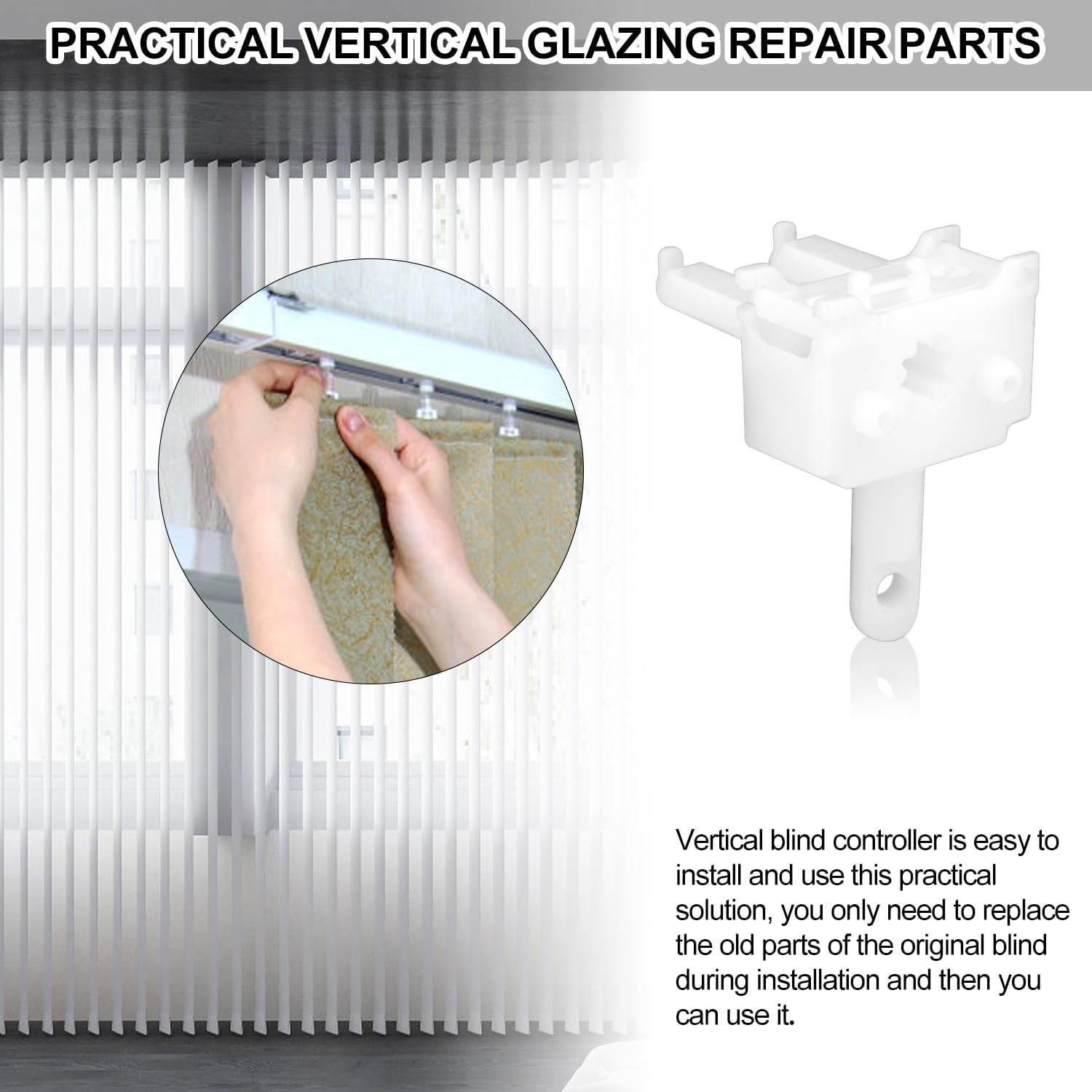 2Pcs Vertical Blinds Replacement Parts, Vertical Blind Wand Control Replacement