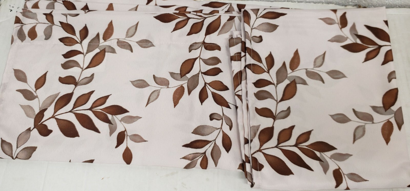 Set of 2 Printed Kitchen Tiers (29″ x 36″) (no Swag Valance) BROWN LEAVES, CE