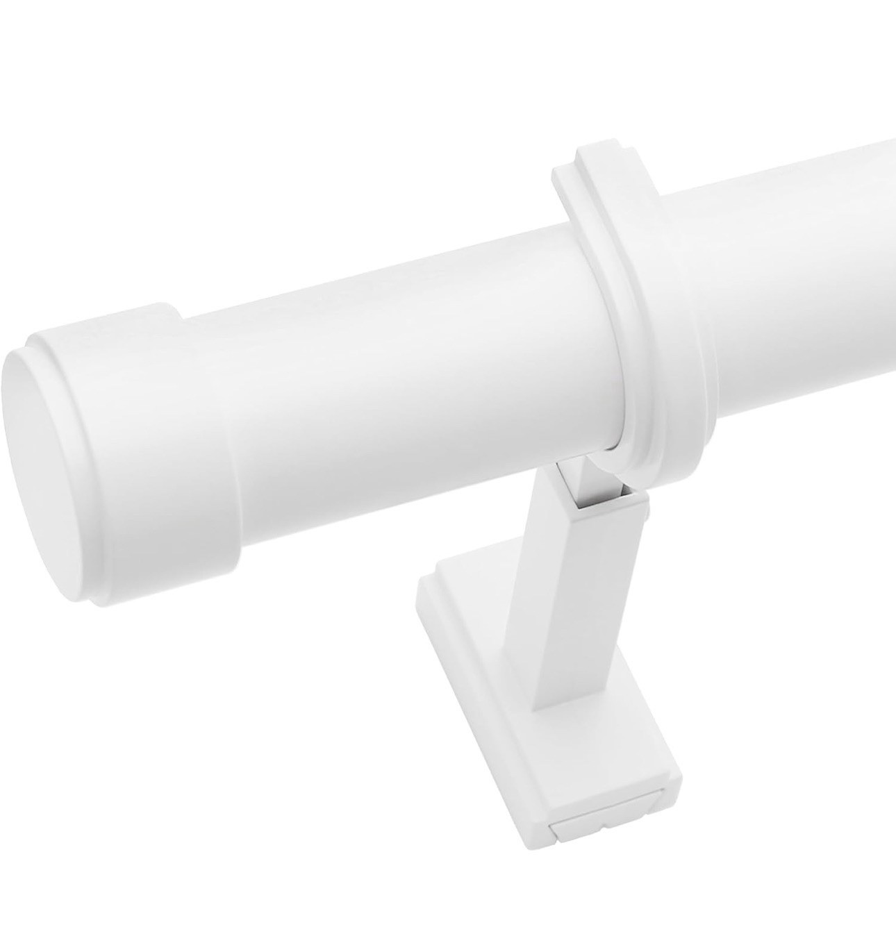 BlastHome 12FT Fixed Curtain Rod Set 1-1/4” White Luxury Window Rod 3-Piece