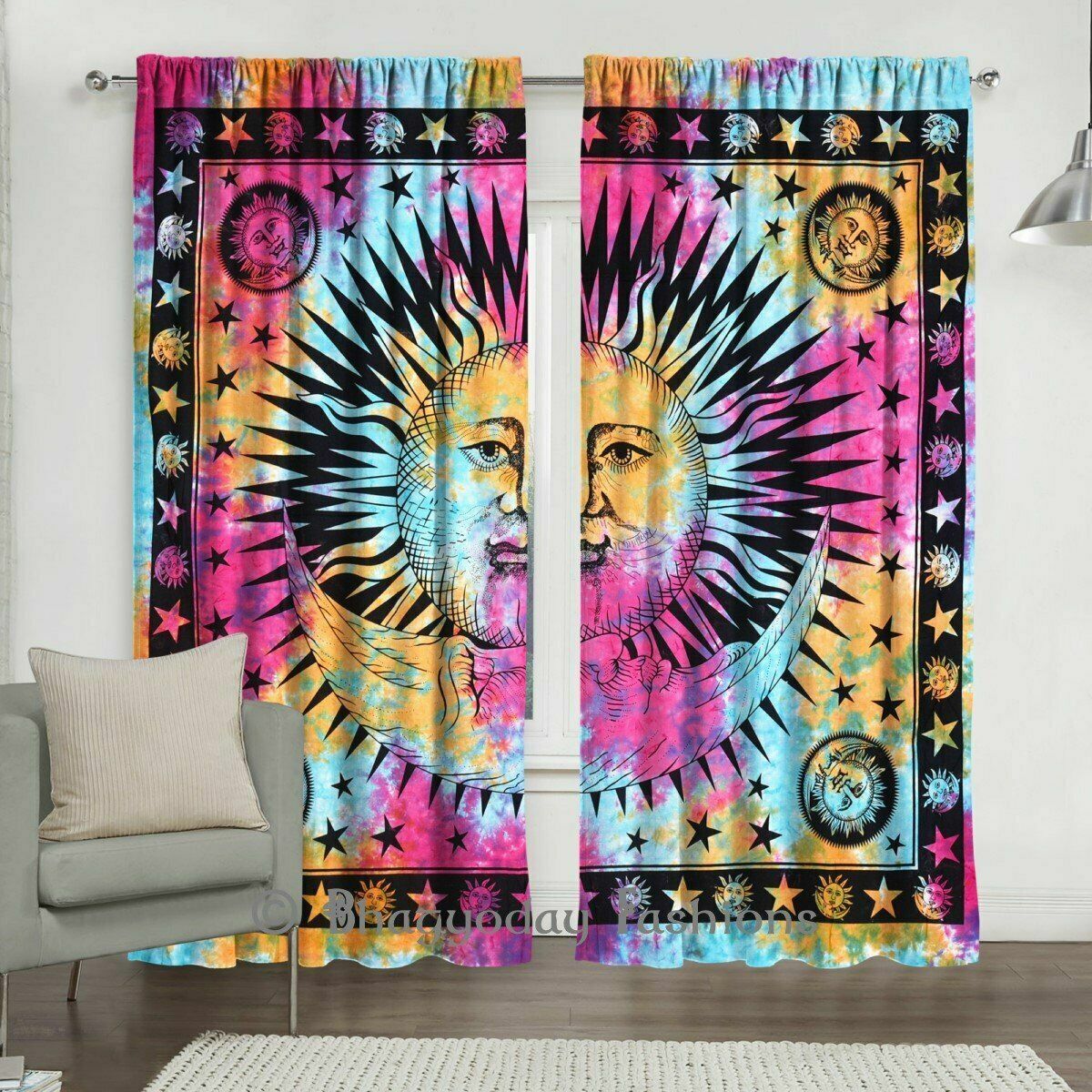 Mandala Beautiful Window Living Room Door Window Curtain Decor Twin