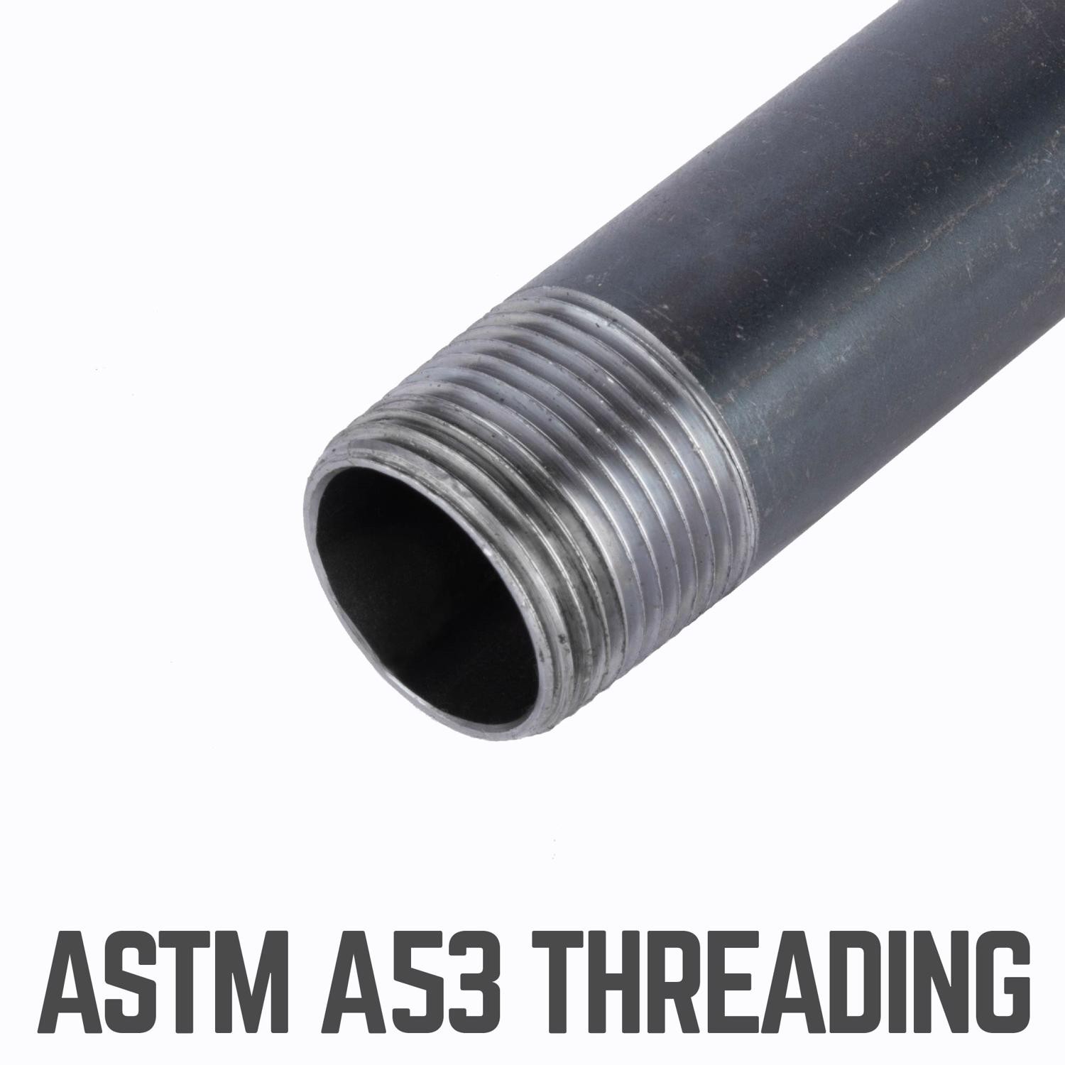BK Products 587-080AH Galvanized Black Steel Nipple 1-1/2 MPT x 8 in.