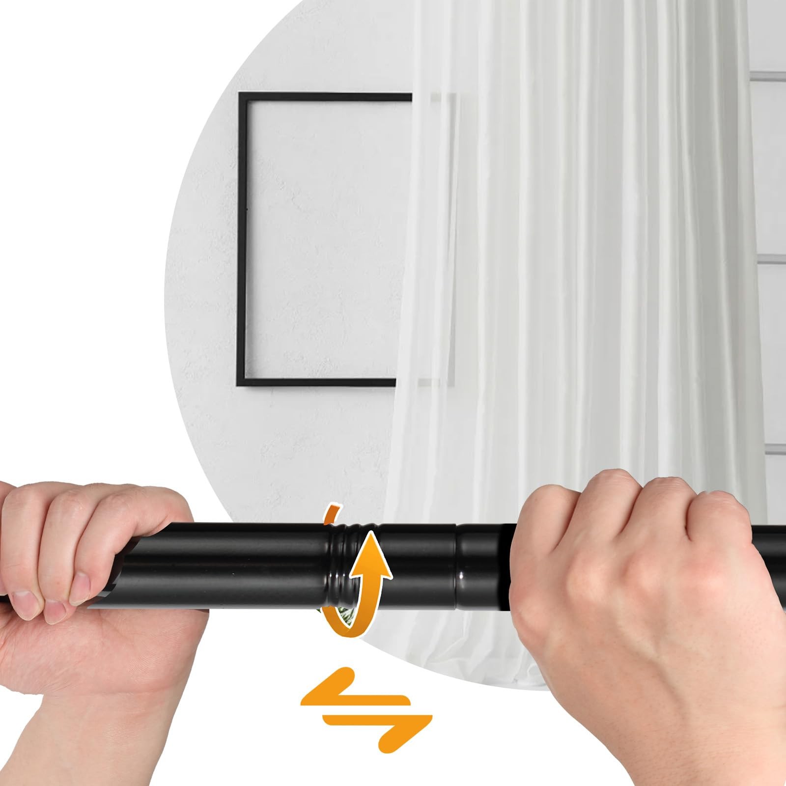 1 Inch Double Curtain Rods for Windows 28in-44in, Heavy Duty Decorative Drape…
