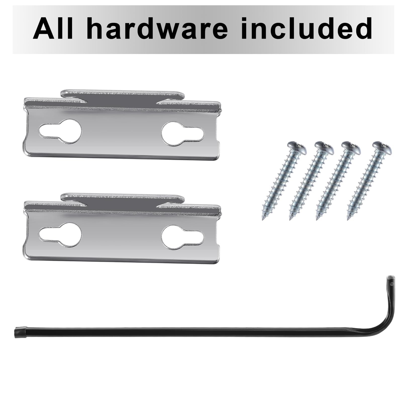 4 PCS Black Adjustable Curtain Rod Set Heavy Duty Flat Sash 18 To 28 Inch Fits