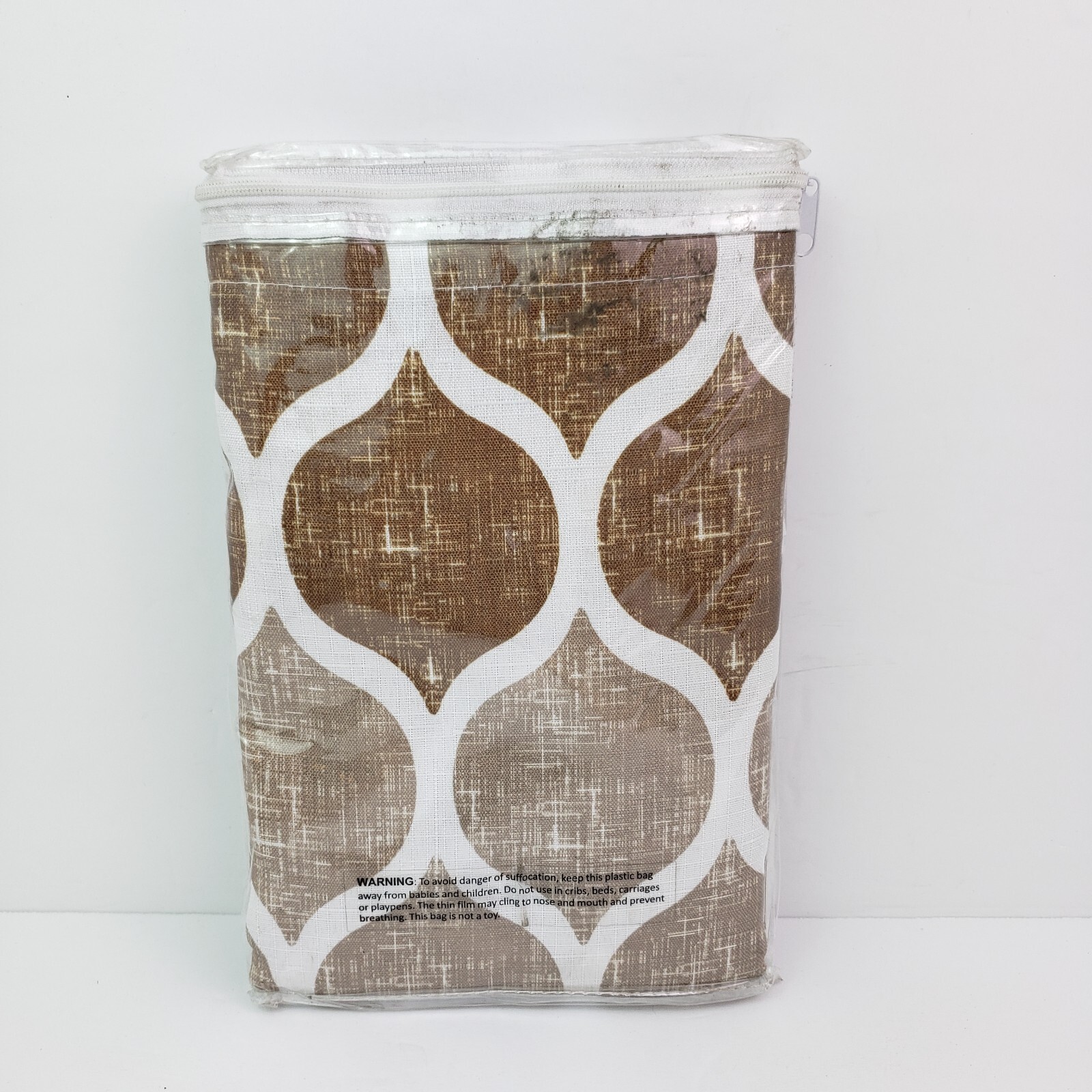 Caromio Home Brown Taupe Geometric Kitchen Window Tiers and Valances Set