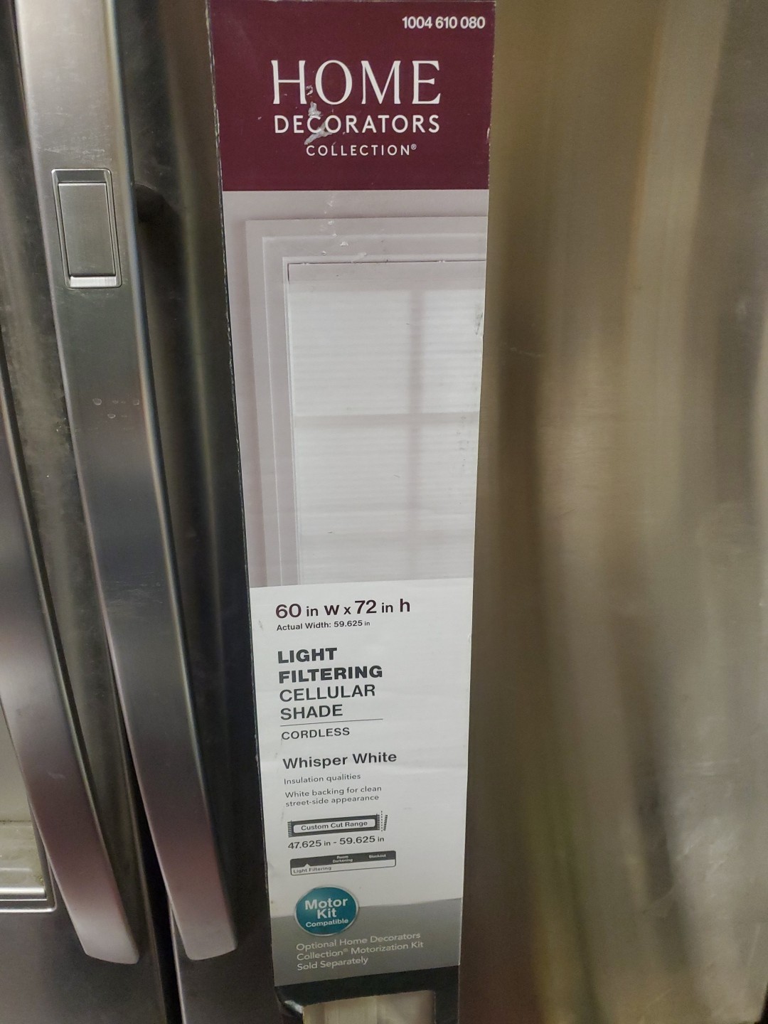 NEW 60″ x 72″ Home Decorators Whisper White Light Filte Cordless Cellular Shade