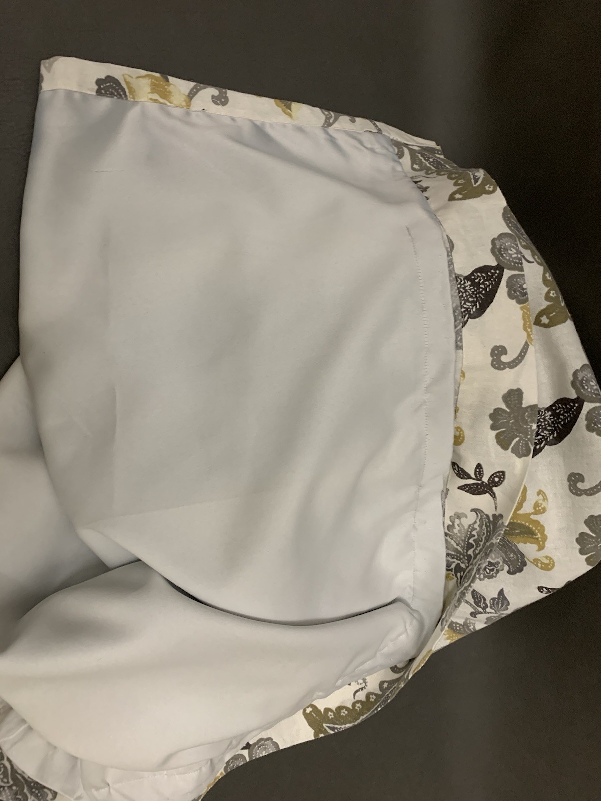 Shabby Chic Drapes Curtains Yellow Grey Floral Paisley (PAIR) 50″ X 60″