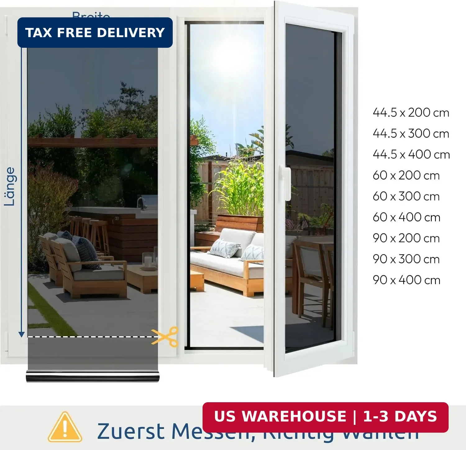 rabbitgoo One Way Privacy Window Film Window Tint for Home with Tools, UV Blocki