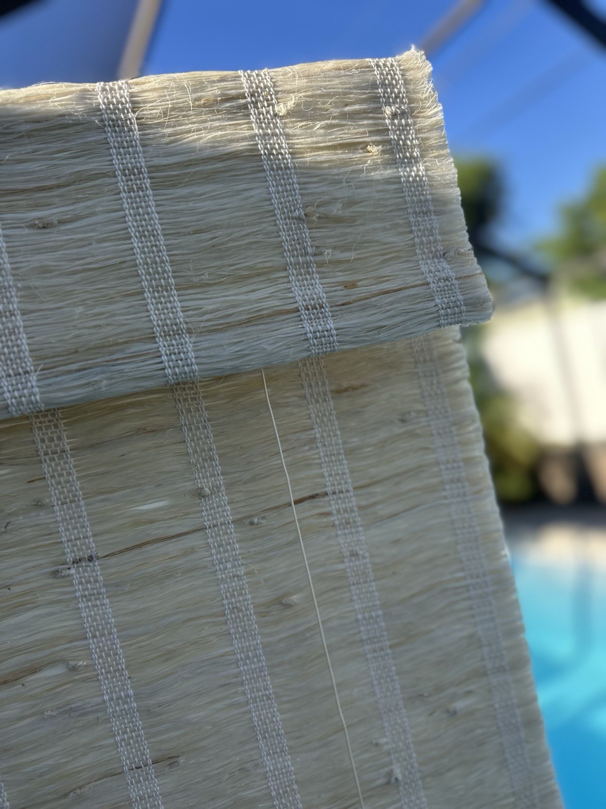 Custom Natural Woven Grass Roman Shade – 21.5” x 70” (Lot Of 2)