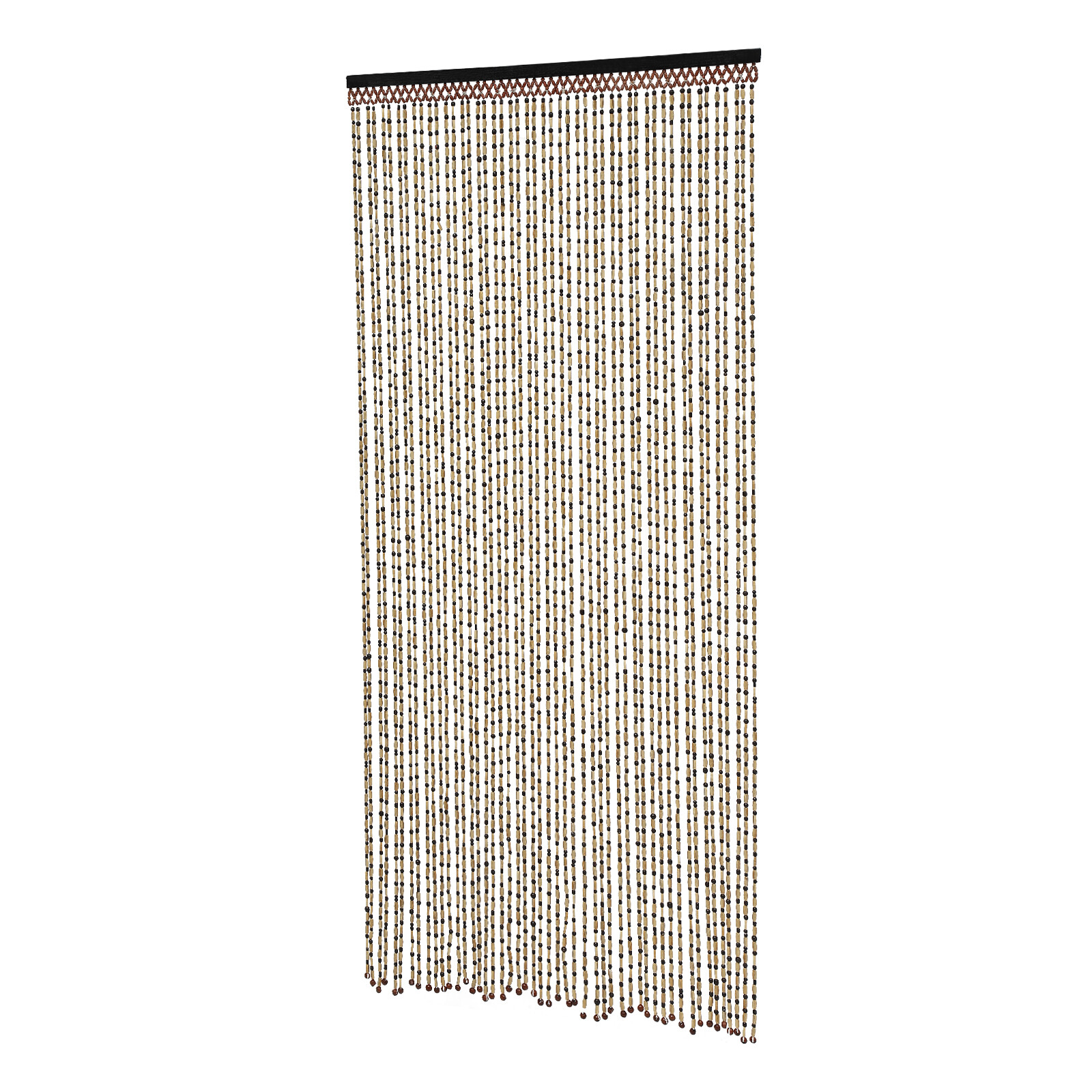 74.8 Inch Boho Natural Wood and Bamboo Beaded Curtain for Doorway Room Divider