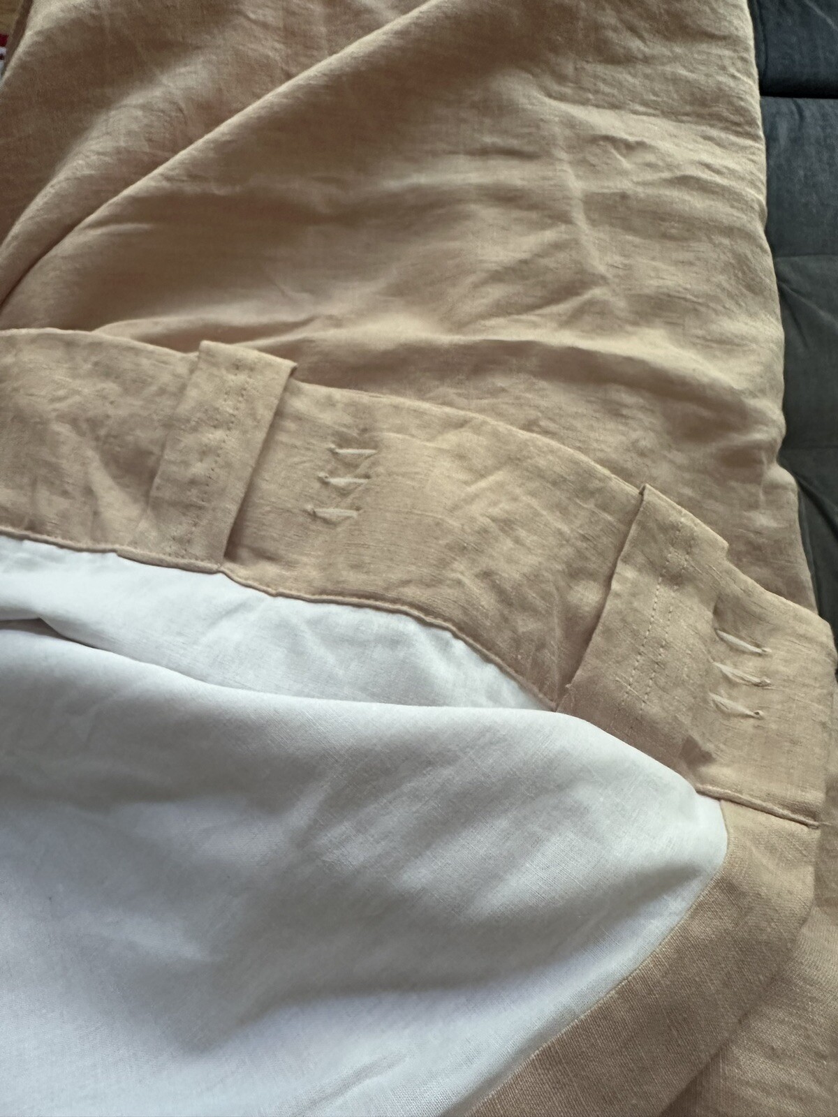 Pottery Barn Belgian Flax Linen 1 Single Drape Soft Lined 50×96” One Peach Blush