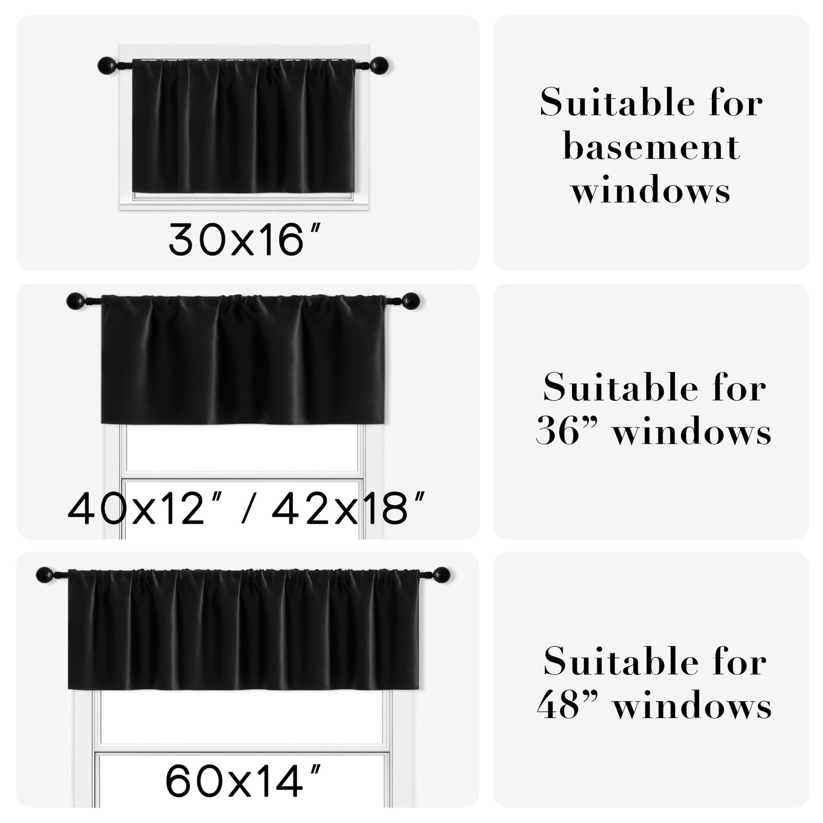 XTMYI Valance Curtains 42″W x 18″L 2 Pack Ivory Waterproof Kitchen Bathroom