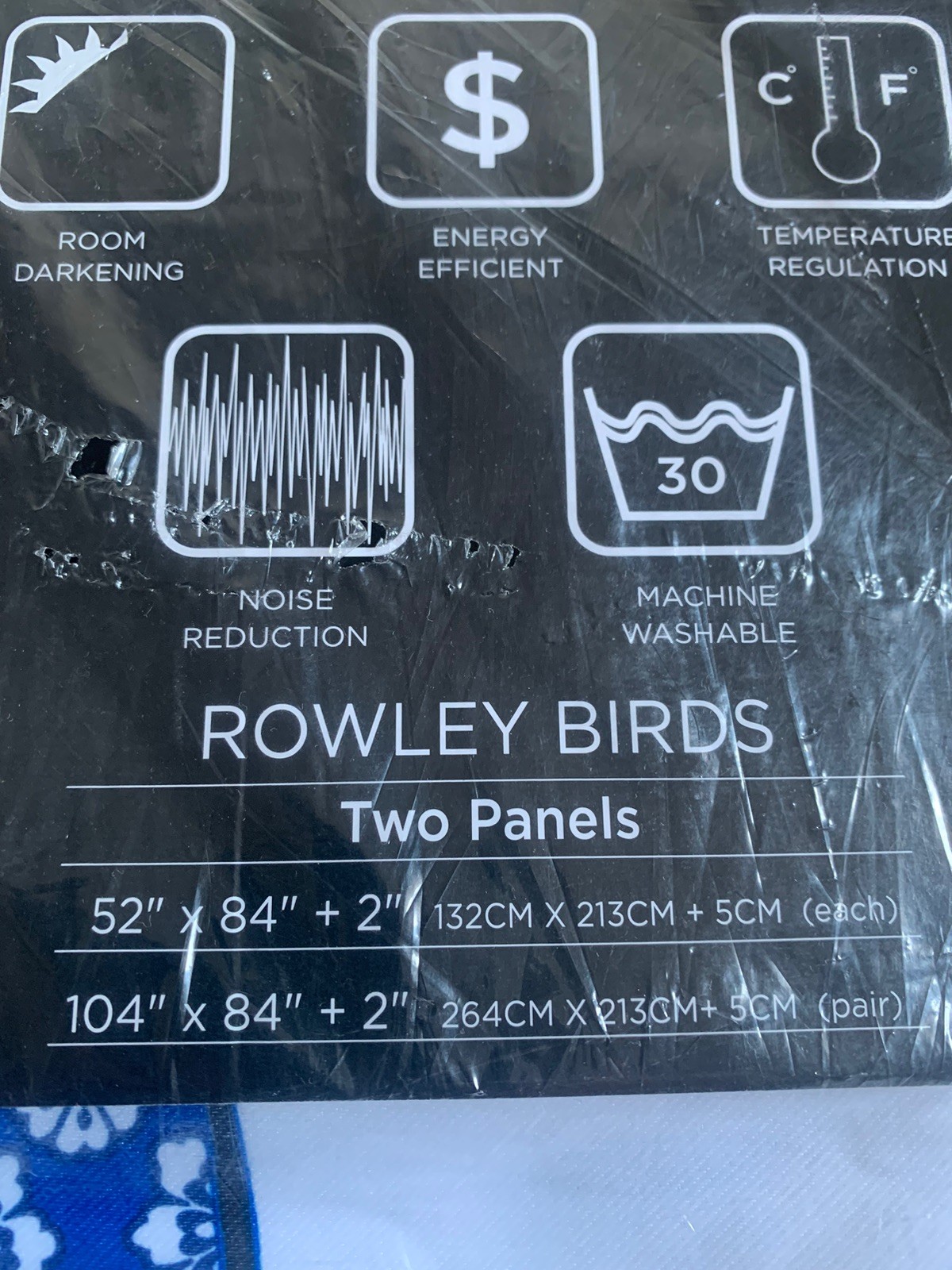 Half Moon Curtain Panels Rowley Birds Room Darkening Window Pair 52in x 84in
