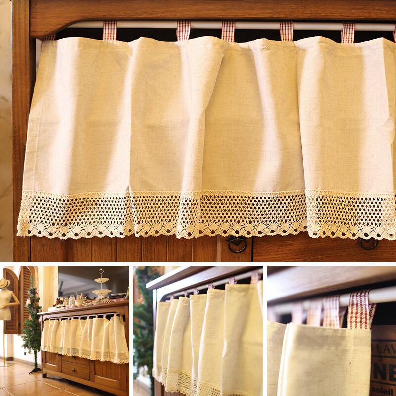 Half Curtain Rod Pocket Short Curtain Small Window Drape Kitchen Cabinet Door