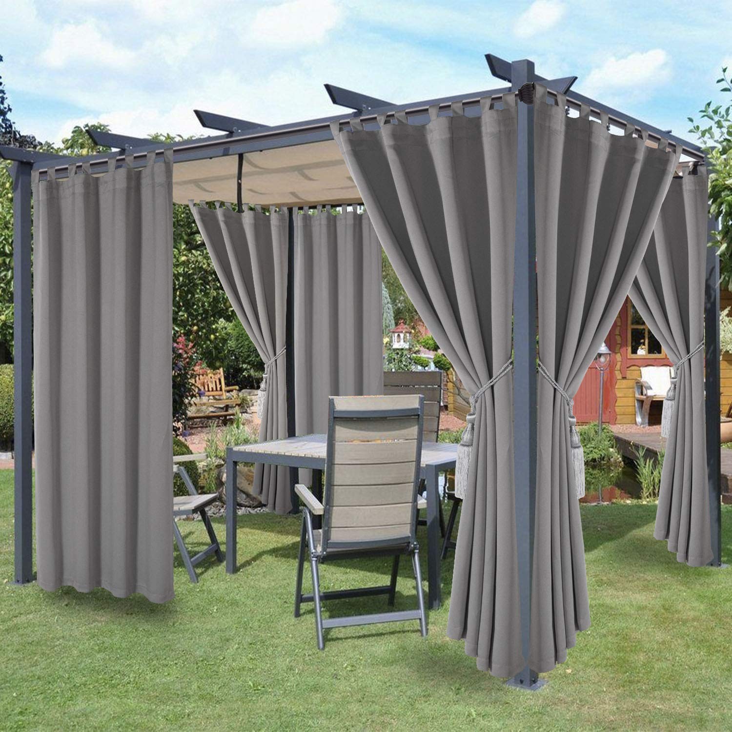 Waterproof Indoor/Outdoor Curtains for Patio – Thermal Insulated, Sun Blockin…