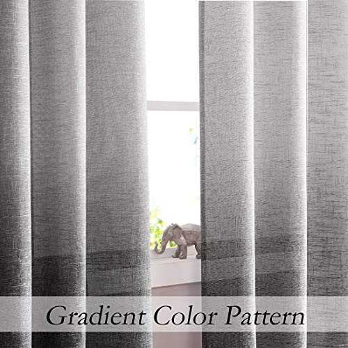 Central Park Ombre Window Curtain Panel Linen Gradient Print on Rayon Blend