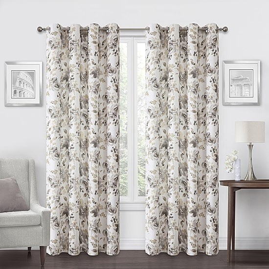 Regal Home Ayden Floral Blackout Curtain Panel 50×84 Grommet Top Single