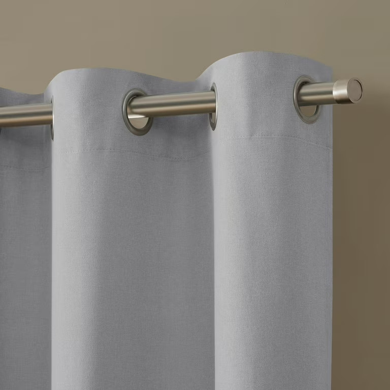 Eclipse Corte Soft Silver 99% Blackout Curtains. 2 Panels, 84″ long. New in Pack