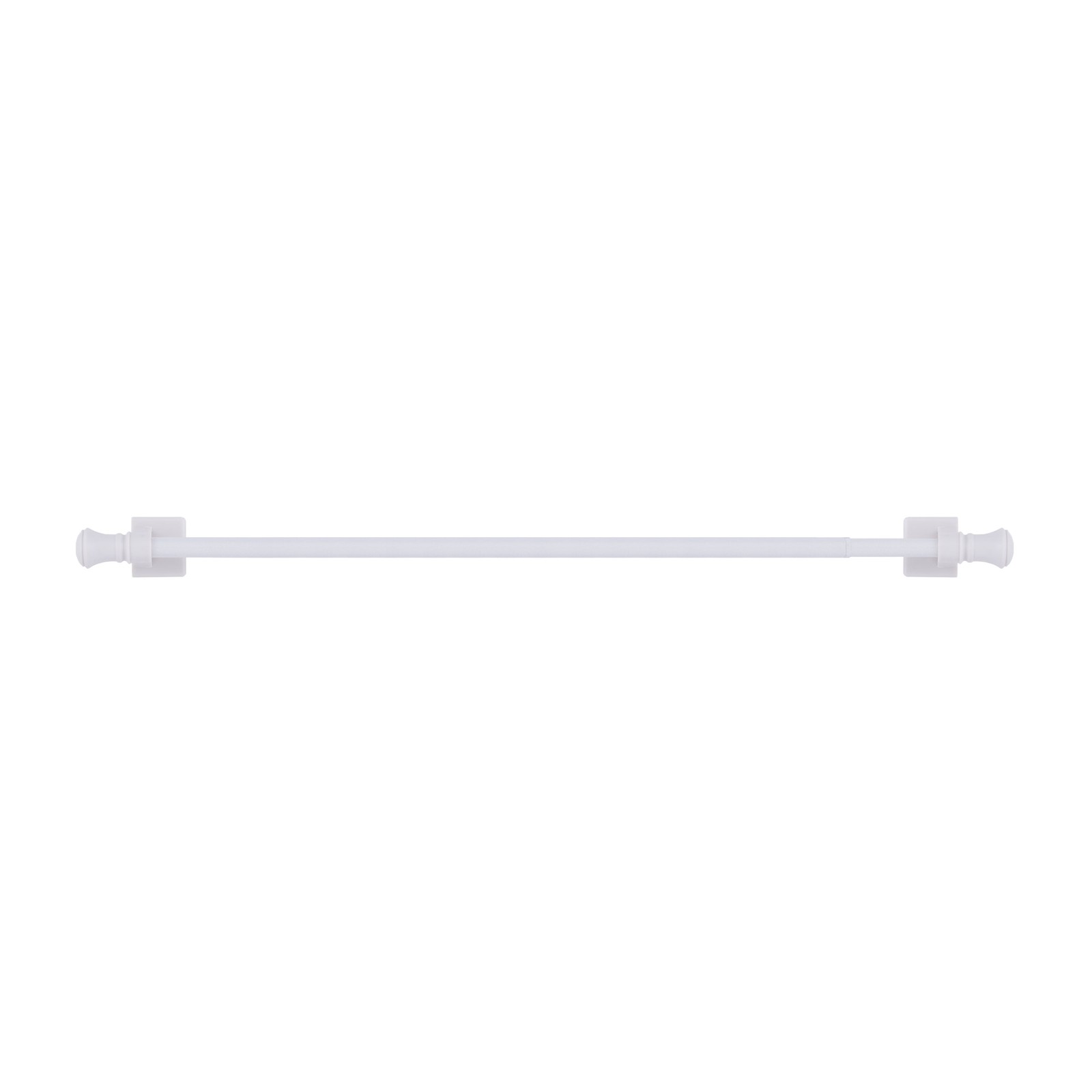 Mainstays 16-28in Cameron Adjustable Drapery Rod, Magnetic Steel Plastic White