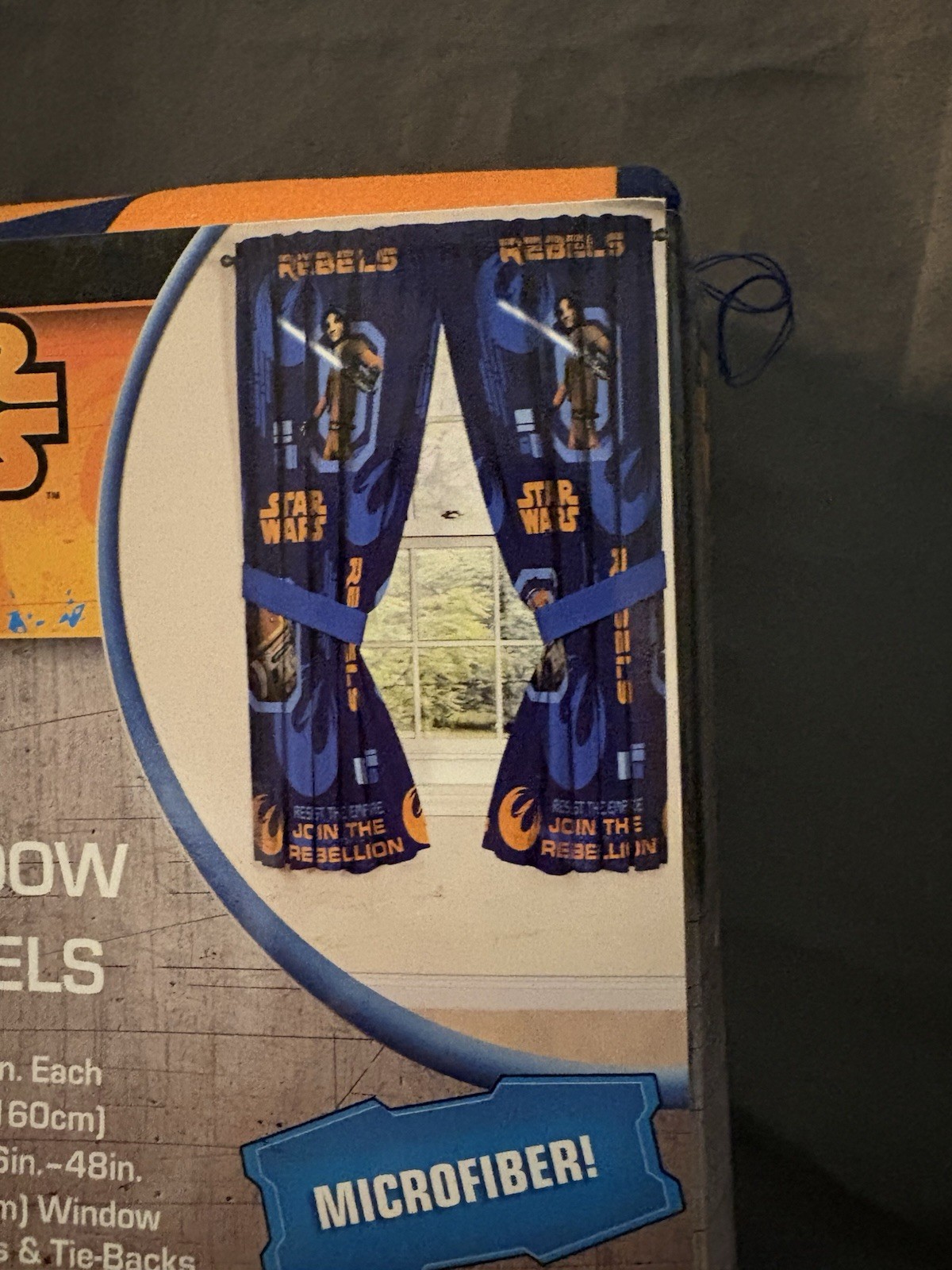 Disney Star Wars Microfiber Window Panels Set of 2 Panels – 42″ x 63″ Each NWT